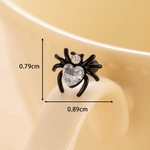 1 Piece Simple Series Classic Spider Titanium Steel Black White Color Material Zircon Women's Stud Earrings h5 