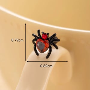 1 Piece Simple Series Classic Spider Titanium Steel Red Color Material Zircon Women's Stud Earrings h5 