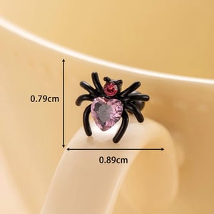 1 Piece Simple Series Classic Spider Titanium Steel Pink Color Material Zircon Women's Stud Earrings h5 