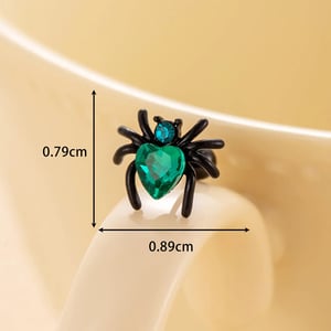 1 Piece Simple Series Classic Spider Titanium Steel Green Color Material Zircon Women's Stud Earrings h5 