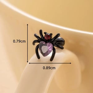 1 Piece Simple Series Classic Spider Titanium Steel Lilac Color Material Zircon Women's Stud Earrings h5 