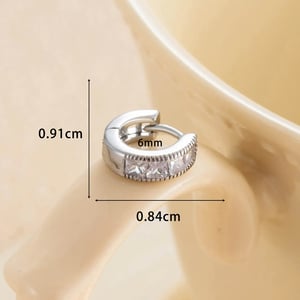 1 pezzo semplice serie classico geometrico rame argento colore materiale zircone orecchini a cerchio da donna h5 