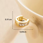 Gold color / 1 Piece Simple Series Classic Geometric Copper Gold Color Material Zircon Women's Hoop Earrings 