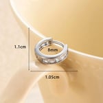 Silver color / 1 Piece Simple Series Classic Geometric Copper Silver Color Material Zircon Women's Hoop Earrings Picture6