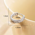 Silver color / 1 Piece Simple Series Classic Geometric Copper Silver Color Material Zircon Women's Hoop Earrings Picture7