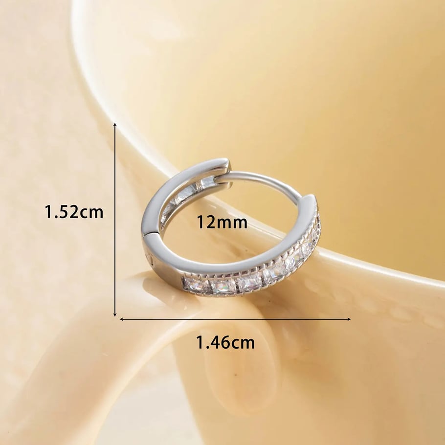 1 Piece Simple Series Classic Geometric Copper No Plating Material Zircon Women Hoop Earrings 