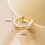 Gold color / 1 Piece Simple Series Classic Geometric Copper Gold Color Material Zircon Women's Hoop Earrings Picture4