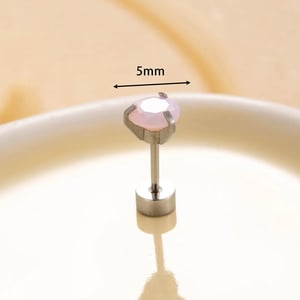 1 Stück Simple Series Einfache geometrische Ohrstecker aus Titanstahl in Silberfarbe, Material Zirkonia für Damen h5 