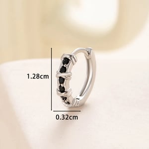 1 Piece Simple Series Simple Geometric Copper Silver Color Material Zircon Women's Hoop Earrings h5 