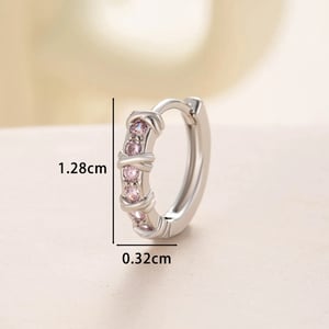 1 Piece Simple Series Simple Geometric Copper Silver Color Material Zircon Women's Hoop Earrings h5 