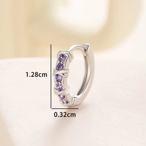 1 Piece Simple Series Simple Geometric Copper Silver Color Material Zircon Women's Hoop Earrings h5 