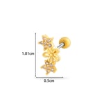 Gold color / 1 Piece Simple Series Simple Flower Titanium Steel Gold Color Women's Stud Earrings Picture5