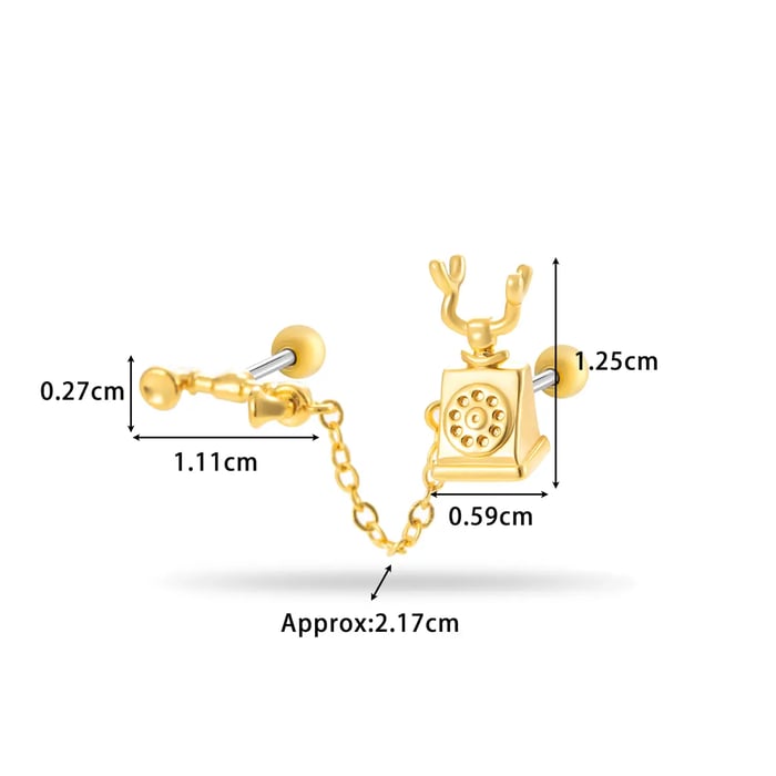 1 Stück Simple Series Einfache Ohrstecker aus Titanstahl in Goldfarbe für Damen 