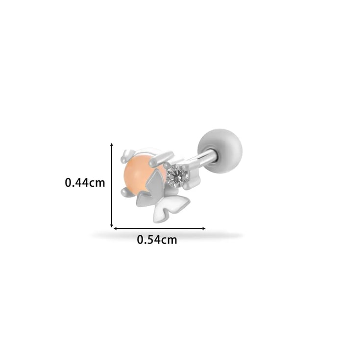 1 pezzo semplice serie semplice farfalla titanio acciaio materiale zircone orecchini a perno da donna 
