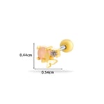 Gold color / 1 Piece Simple Series Simple Butterfly Titanium Steel Material Zircon Women's Stud Earrings Picture13