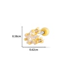 Gold color / 1 Piece Simple Series Simple Star Titanium Steel Material Zircon Women's Stud Earrings Picture15