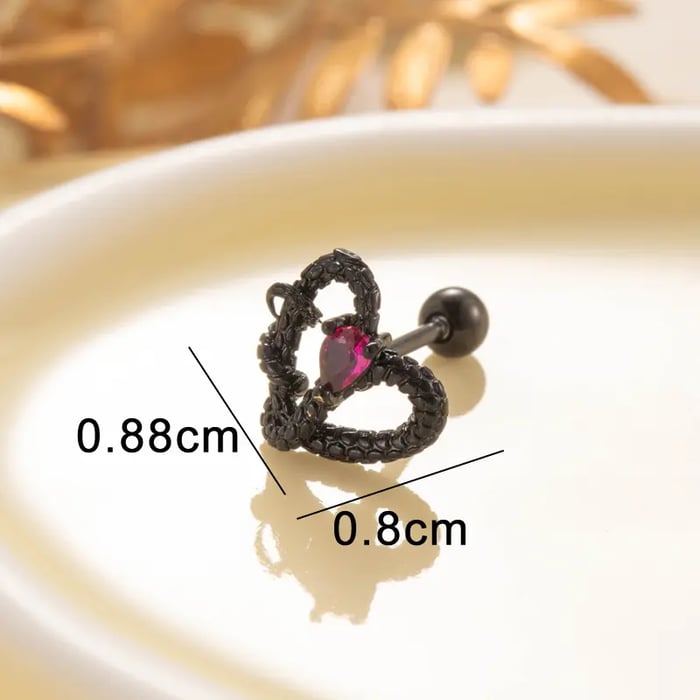 Boucles d'oreilles à tige en acier titane et zircon pour femme, série simple, classique, animal, 1 pièce 