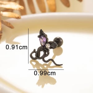 Boucles d'oreilles à tige en acier titane et zircon pour femme, série simple, classique, animal, 1 pièce h5 