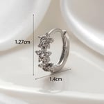 Silver color / 1 Piece Simple Series Classic Flower Stainless Steel Material Zircon Women's Hoop Earrings Picture2