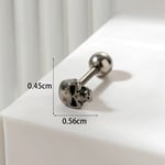 Silver color / 1 Piece Simple Series Classic Skull Titanium Steel Material Men's Stud Earrings Picture3