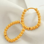 Gold color / 1 Pair Simple Series Classic Geometric Stainless Steel  Gold Color Women's Hoop Earrings 