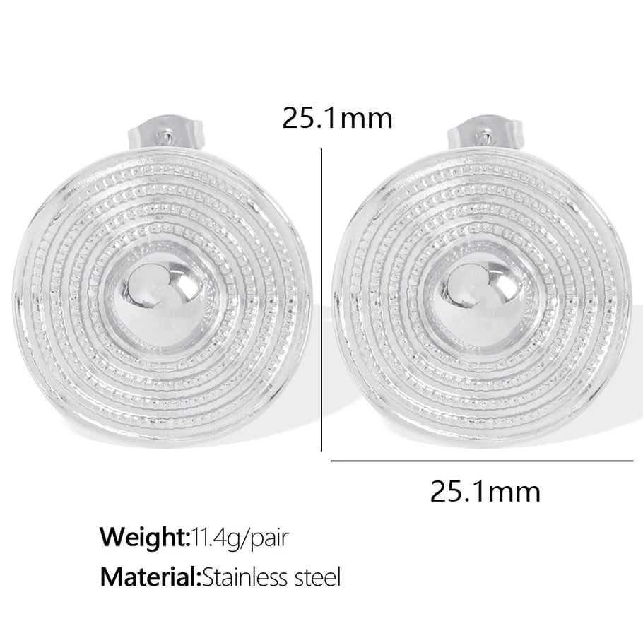 1 pair simple series retro geometric stainless steel  gold plated women stud earrings 