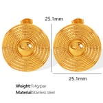 Gold color / 1 Pair Simple Series Retro Geometric Stainless Steel  Gold Color Women's Stud Earrings Picture3