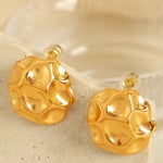 Gold color / 1 Pair Simple Series Classic Geometric Stainless Steel  Gold Color Women's Stud Earrings 