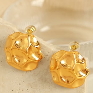 1 Pair Simple Series Classic Geometric Stainless Steel  Gold Color Women's Stud Earrings h5 