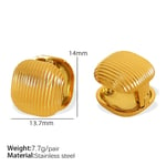 Gold color / 1 Pair Simple Series Simple Geometric Stainless Steel  Gold Color Women's Clip-on Earrings Picture2