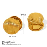 Gold color / 1 Pair Simple Series Simple Geometric Stainless Steel  Gold Color Women's Clip-on Earrings Picture3