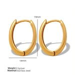 Gold color / 1 Pair Simple Series Classic Solid Color Stainless Steel  Gold Color Women's Hoop Earrings Picture5