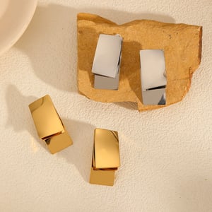 1 Pair Simple Series Light Luxury Style Quadrilateral Stainless Steel  Gold Color Women's Stud Earrings h5 Picture4