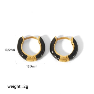 1 Pair Simple Sweet Style U Shape Enamel Stainless Steel  Gold Color Women's Hoop Earrings h5 