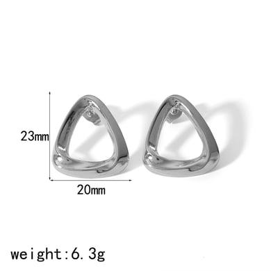 1 pair of simple classic  gold-plated stainless steel geometric triangle earrings for women's jewelry for daily wear h5 