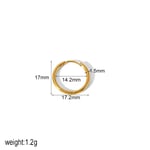 Gold color / 1 Pair Minimalist Style Geometric Stainless Steel  Gold Color Women's Hoop Earrings Picture2