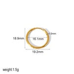 Gold color / 1 Pair Minimalist Style Geometric Stainless Steel  Gold Color Women's Hoop Earrings Picture3