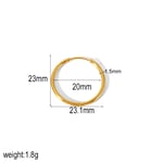 Gold color / 1 Pair Minimalist Style Geometric Stainless Steel  Gold Color Women's Hoop Earrings Picture4