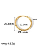 Gold color / 1 Pair Minimalist Style Geometric Stainless Steel  Gold Color Women's Hoop Earrings Picture6