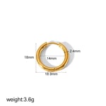 Gold color / 1 Pair Minimalist Style Geometric Stainless Steel  Gold Color Women's Hoop Earrings Picture9