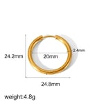 Gold color / 1 Pair Minimalist Style Geometric Stainless Steel  Gold Color Women's Hoop Earrings Picture10