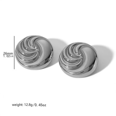 1 pair simple series daily geometric stainless steel  gold plated women stud earrings h5 