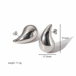 Silver color / 1 Pair Simple Classic Style Chunky Shape Stainless Steel  Gold Color Women's Stud Earrings Picture3