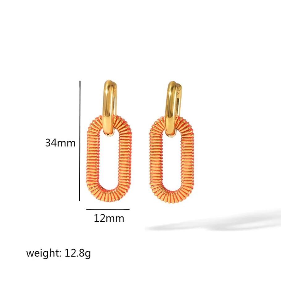 1 pair of creative and fashionable gold-plated stainless steel geometric thread rectangular earrings for women for daily wear