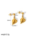 Gold color / 1 Pair Beachy Vacation Style Whelk Shape Stainless Steel  Gold Color Women's Drop Earrings Picture5