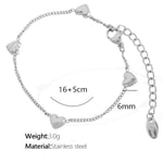 Silver color / 1 Piece Romantic Series Classic Heart Titanium Steel  Gold Color Women's Charm Bracelets Picture2