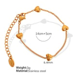 Gold color / 1 Piece Romantic Series Classic Heart Titanium Steel  Gold Color Women's Charm Bracelets Picture3