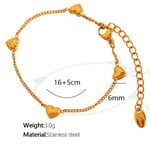 Gold color / 1 Piece Romantic Series Classic Heart Titanium Steel  Gold Color Women's Charm Bracelets 