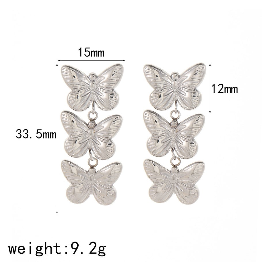 1 pair  style animal stainless steel  gold plated women stud earrings 