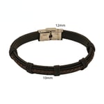 Black / 1 Piece Classic Series Modern Braided Leather Stainless Steel Men's Fashion Bracelet 